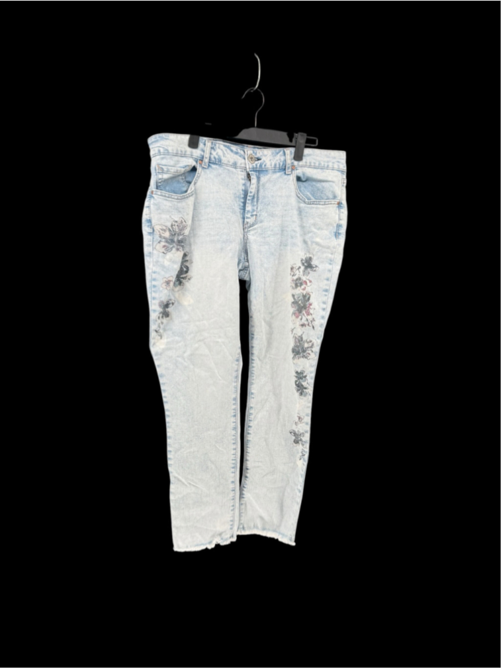 Women's Jessica Simpson Jeans Size 16W Light Blue Floral Ankle Denim